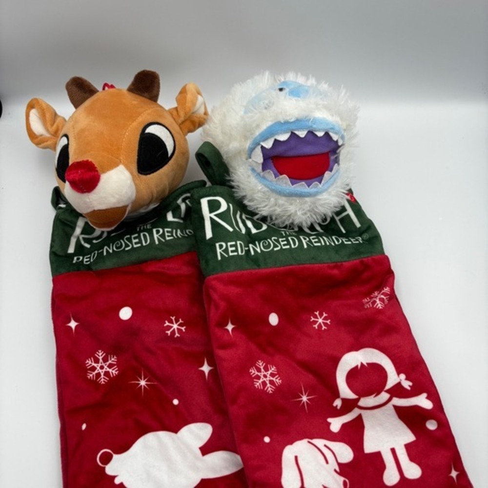 Rudolph Red-Nosed Reindeer&Bumble Abominable Snow Monster Christmas Stocking Set